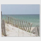 Papier Cadeau Vue d'océan par la barrière de plage (Plat)