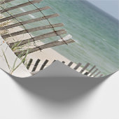 Papier Cadeau Vue d'océan par la barrière de plage (Coin)