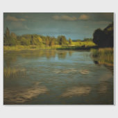 Papier Cadeau Vue Noir d'un lac (Plat)