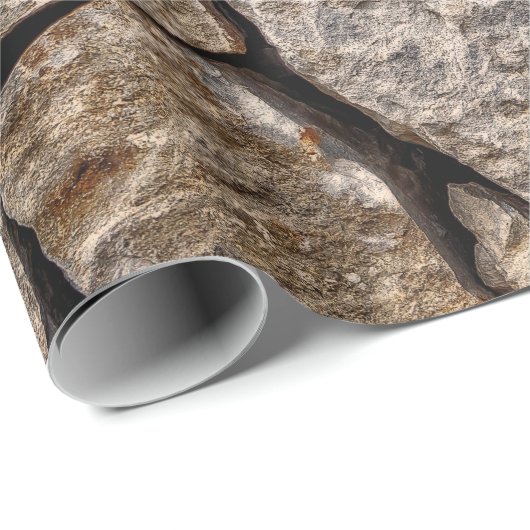 Papier Cadeau Wall stones masonry rocks (Coin rond)