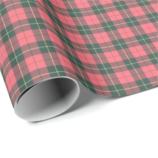 Papier Cadeau Wallace Clan Patiné Tartan (Coin rond)