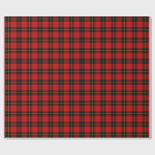 Papier Cadeau Wallace tartan rouge noir plaid (Plat)