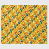 Papier Cadeau Wallflower originale aquarelle art floral (Plat)