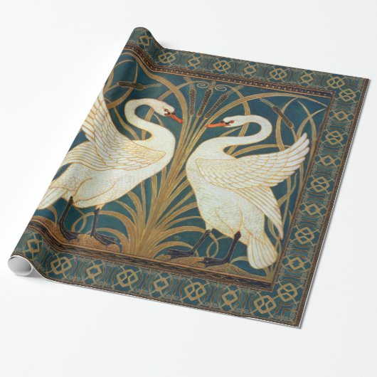 Papier Cadeau Walter Crane Swan (Déroulé)