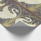 Papier Cadeau Walter Crane Swan, Rush Et Iris Art Nouveau (Coin)