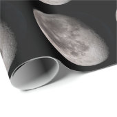 Papier Cadeau Waning gibbbous moon phase NASA images (Coin rond)