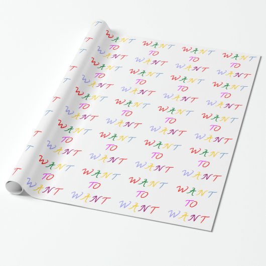 Papier Cadeau want to want multicolore (Déroulé)