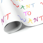 Papier Cadeau want to want multicolore (Coin rond)