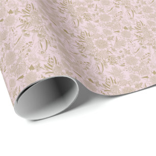Papier Cadeau Waratah & Gumnut Eucalyptus Motif - Rose Dusty