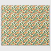 Papier Cadeau Warm Apricot Botanical Peach Illustration (Plat)