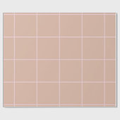 Papier Cadeau Warm Beige Grid Pattern Minimal Soft Check Design (Plat)