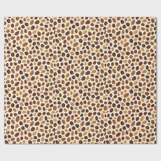Papier Cadeau Warm Coffee Bean Roast Tones Seamless Pattern (Plat)