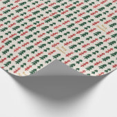 Papier Cadeau Warm & Cozy Retro Christmas Tree Pattern Wrapping  (Coin)