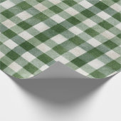 Papier Cadeau Warm Cream Green Plaid Stripes Christmas (Coin)