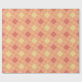 Papier Cadeau Warm Geometric Diamond Pattern in Peach & Terracot (Plat)