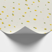 Papier Cadeau Warm Ivory Japanese Dandelion Floral Pattern (Coin)