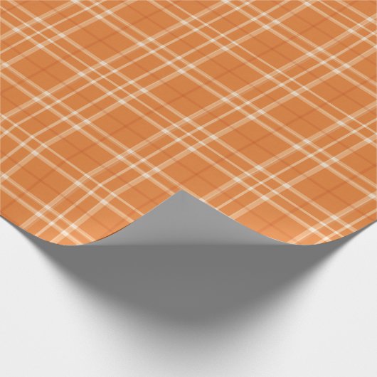 Papier Cadeau Warm Orange Plaid Seamless Pattern (Coin)