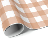 Papier Cadeau Warm Terracotta and White Checkered Gingham  (Coin rond)