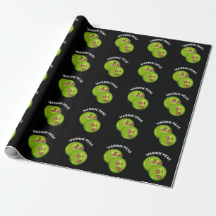 Papier Cadeau Warrin Peace Funny Pea Puns Dark BG