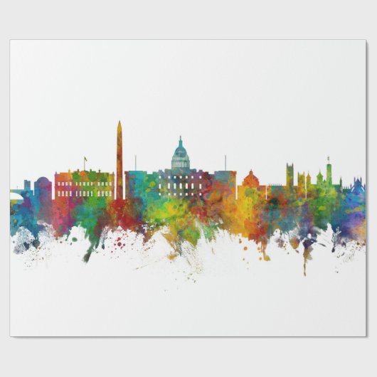 Papier Cadeau Washington DC Skyline (Plat)