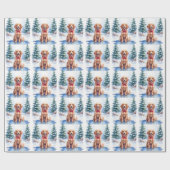 Papier Cadeau Watercolor American Water Spaniel Frozen Pond (Plat)