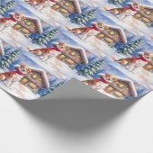 Papier Cadeau Watercolor Appenzeller Sennenhund Alpine Chalet (Coin)