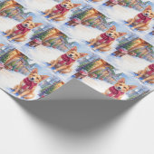 Papier Cadeau Watercolor Berger Picard Village Square Christmas (Coin)