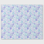 Papier Cadeau Watercolor Blue Doughnuts Baby Boy Shower (Plat)