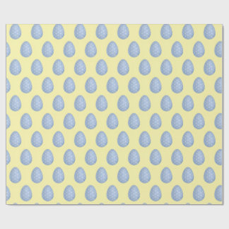 Papier Cadeau watercolor blue easter egg Wrapping Paper