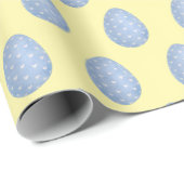 Papier Cadeau watercolor blue easter egg Wrapping Paper (Coin rond)
