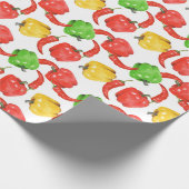 Papier Cadeau Watercolor Chilli Peppers Pattern  (Coin)