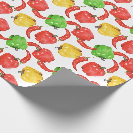 Papier Cadeau Watercolor Chilli Peppers Pattern  (Coin)