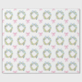 Papier Cadeau Watercolor Christmas Nutcracker Wreath (Plat)