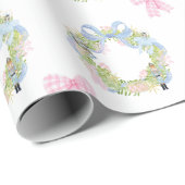 Papier Cadeau Watercolor Christmas Nutcracker Wreath (Coin rond)