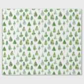 Papier Cadeau Watercolor Christmas Pine Tree (Plat)