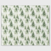 Papier Cadeau Watercolor Christmas Tree Holiday Pattern (Plat)