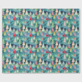 Papier Cadeau Watercolor Colorful Festive Rainbow Christmas Tree (Plat)