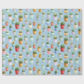 Papier Cadeau watercolor cute cactus boho nursery (Plat)