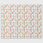 Papier Cadeau Watercolor Derby Day Mint Julep Drinks (Plat)