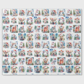 Papier Cadeau Watercolor Festive Animals Christmas (Plat)