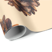 Papier Cadeau Watercolor fir cone seamless pattern, watercolour (Coin rond)
