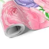 Papier Cadeau Watercolor floral pattern (Coin rond)