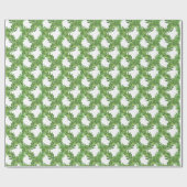 Papier Cadeau Watercolor Green Garland Lattice (Plat)