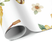 Papier Cadeau Watercolor Honey Bee Wrapping Paper (Coin rond)
