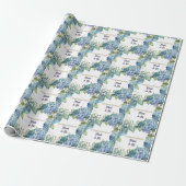Papier Cadeau Watercolor Hydrangeas “Congratulations” Wrapping (Déroulé)