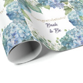 Papier Cadeau Watercolor Hydrangeas “Congratulations” Wrapping (Coin rond)