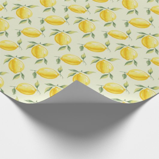Papier Cadeau Watercolor Lemon Summer Pattern (Coin)
