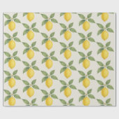 Papier Cadeau Watercolor Lemon Wrapping Paper (Plat)
