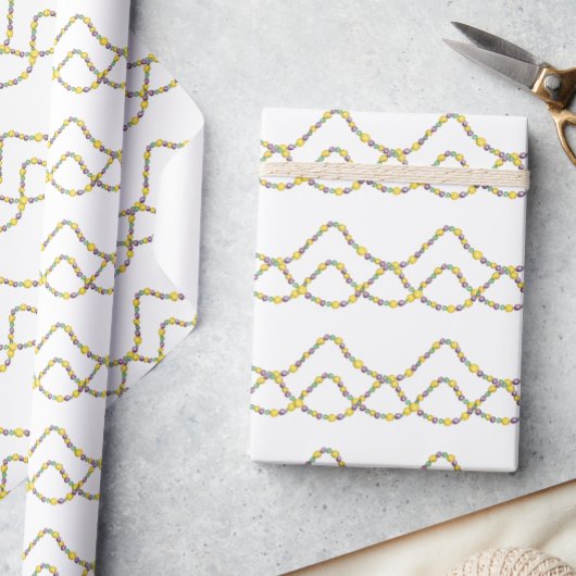 Papier Cadeau Watercolor Mardi Gras Beads