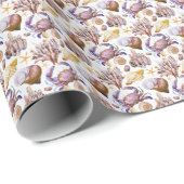 Papier Cadeau Watercolor Motif Sea Life (Coin rond)